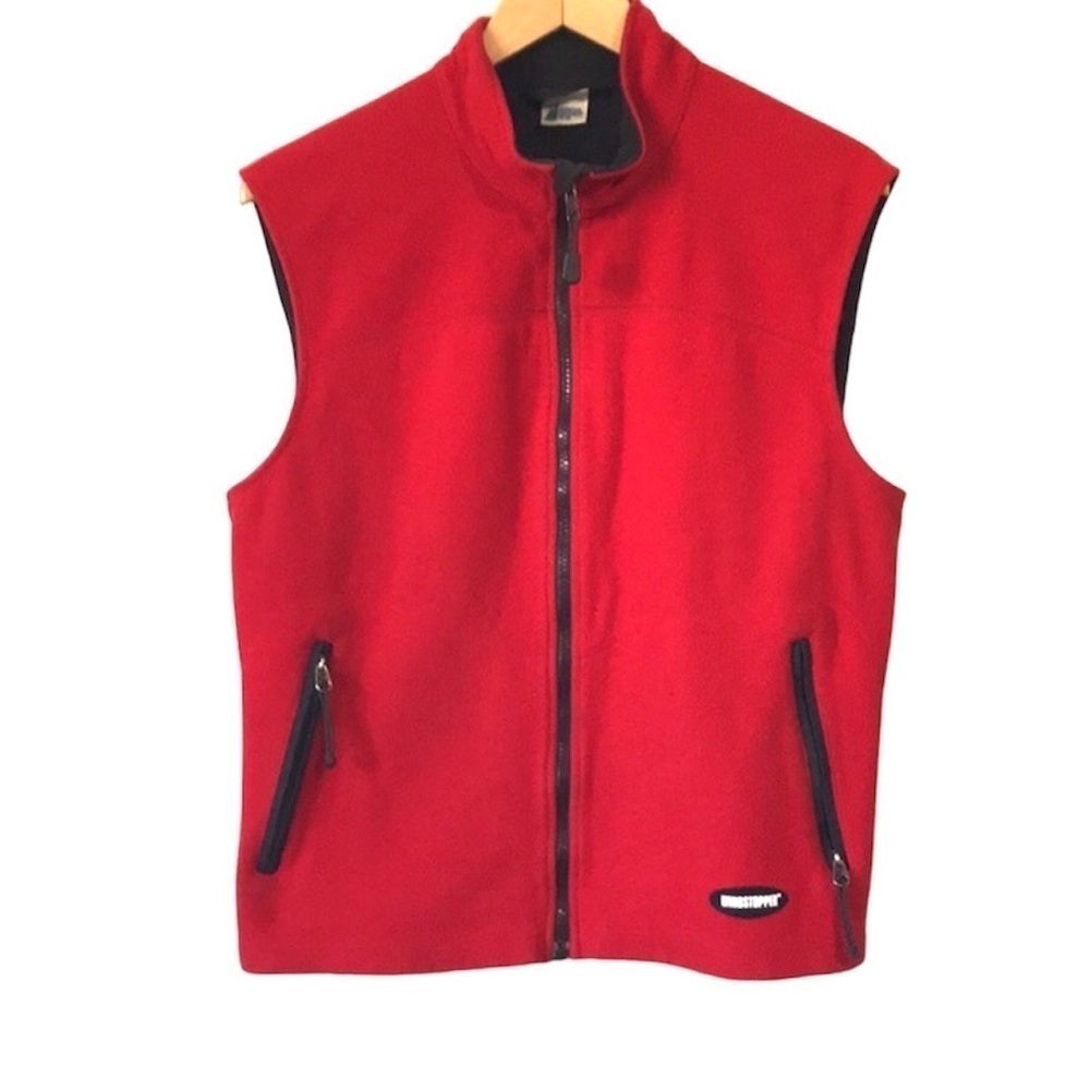 Mountain equipment company women’s red fleece windstopper zip up vest sz L
